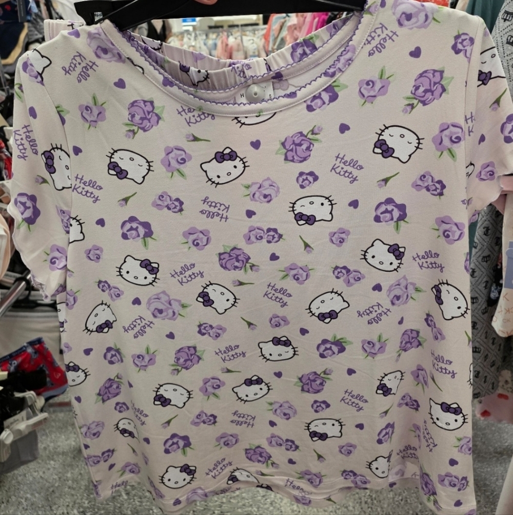 Hello Kitty Purple Floral Pajama Set